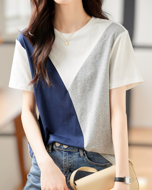 Mira Soft Block Cotton T-Shirt
