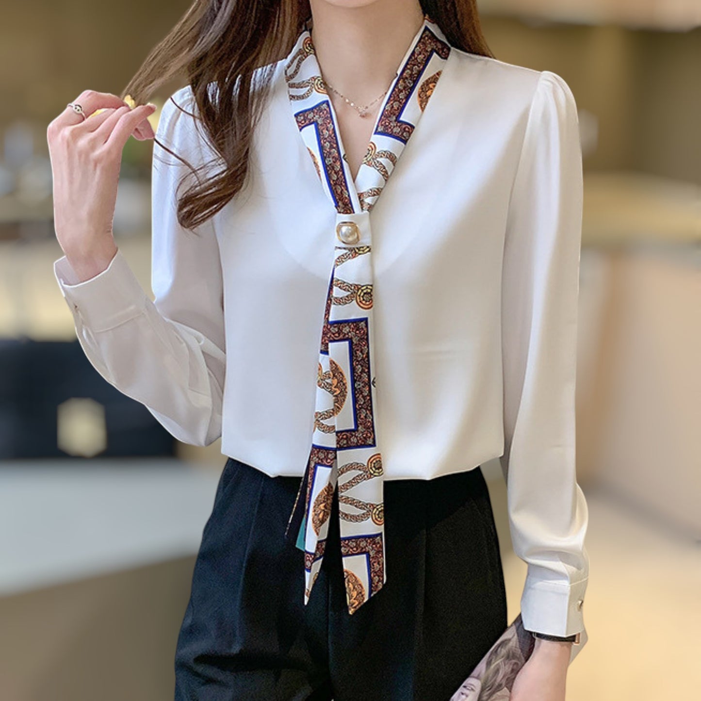 Isla Scarf Accent Blouse