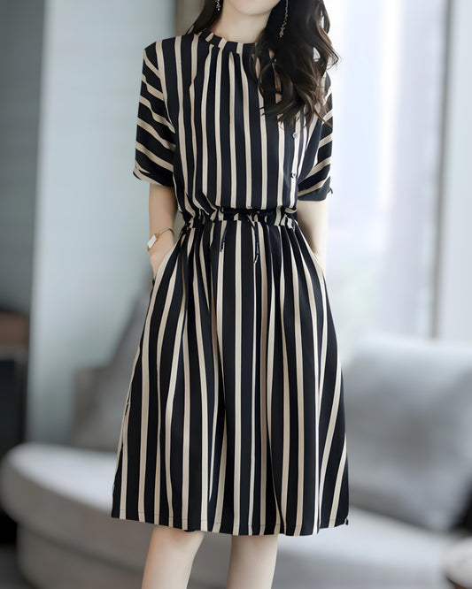 Eden Stripe Flow Midi Dress