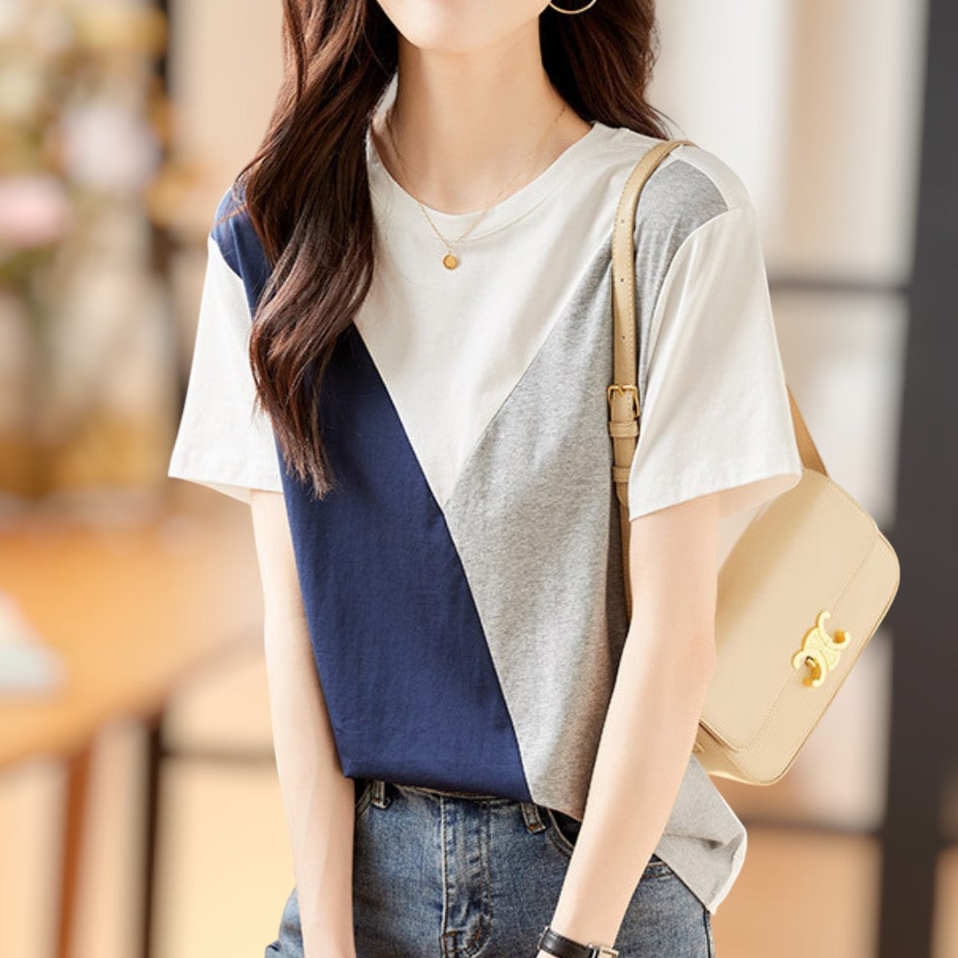 Mira Soft Block Cotton T-Shirt