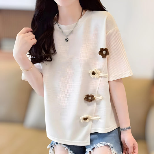 Daisy Knot Side Waffle T-Shirt