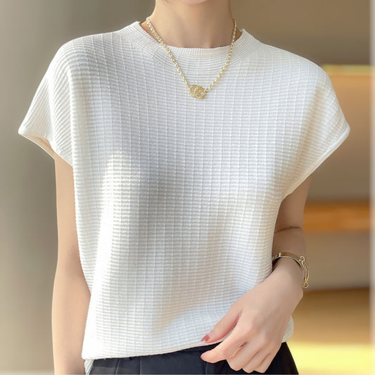 Lena Calm Ribbed Knit Tee