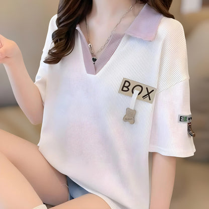 Eloise Soft Collar Mesh T-Shirt