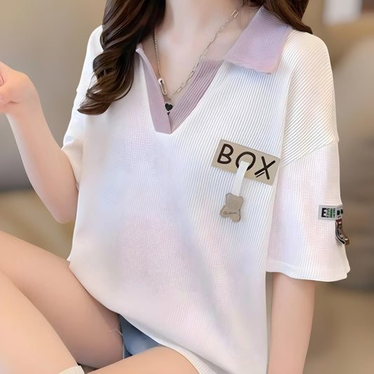 Eloise Soft Collar Mesh T-Shirt