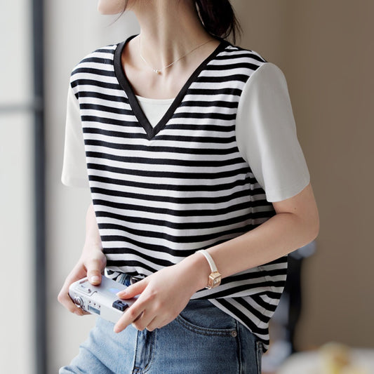 Arden Stripe Panel Layer T-Shirt