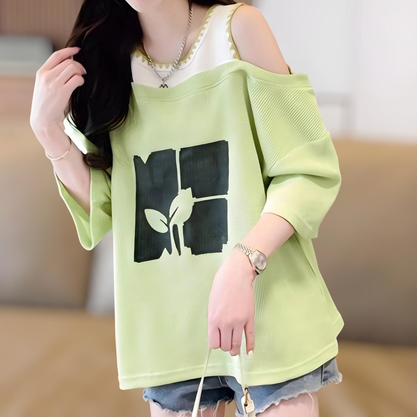 Wafflick Shoulder Short Sleeved T-Shirt