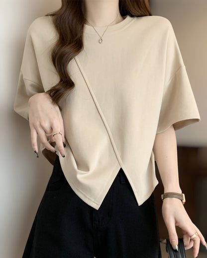 Luna Drape Cotton Panel T-Shirt