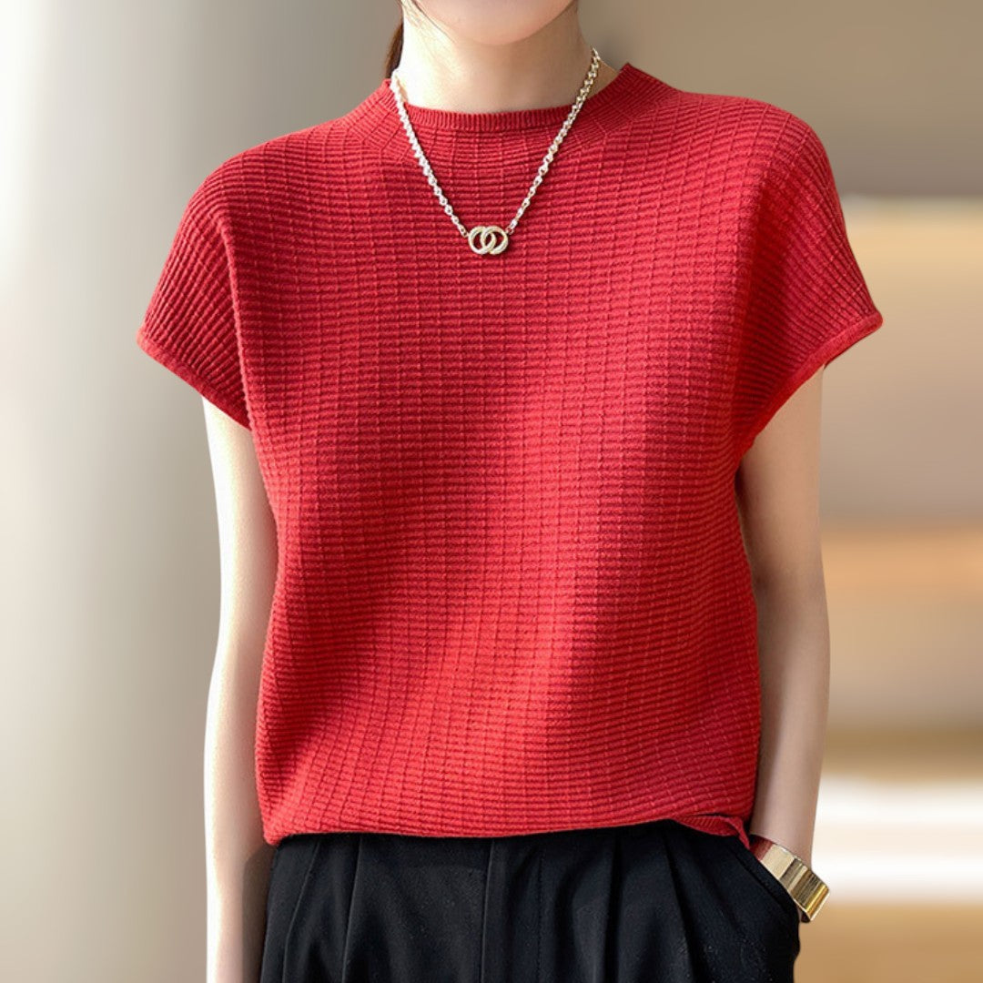 Lena Calm Ribbed Knit Tee