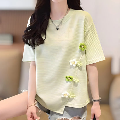 Daisy Knot Side Waffle T-Shirt