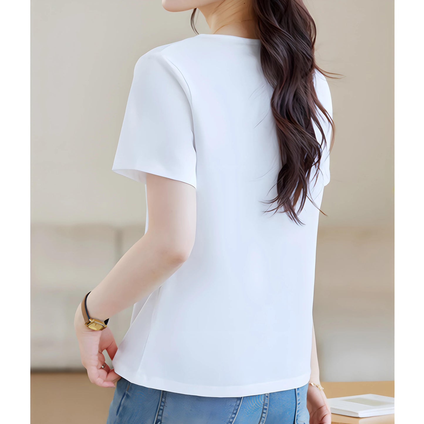 Mila Pleat Button T-Shirt