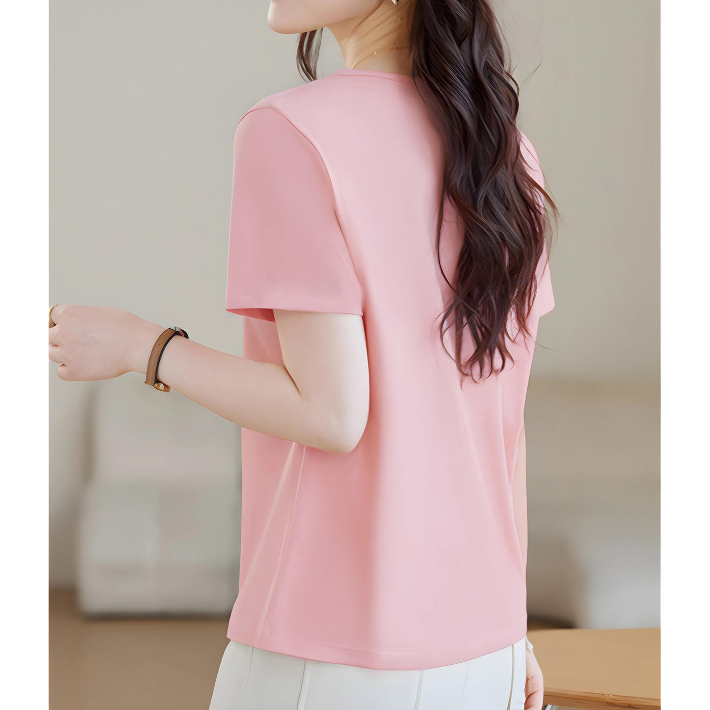 Mila Pleat Button T-Shirt
