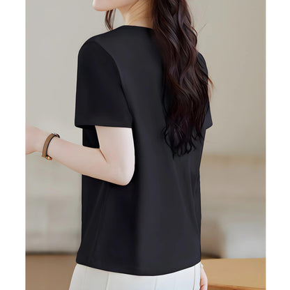 Mila Pleat Button T-Shirt