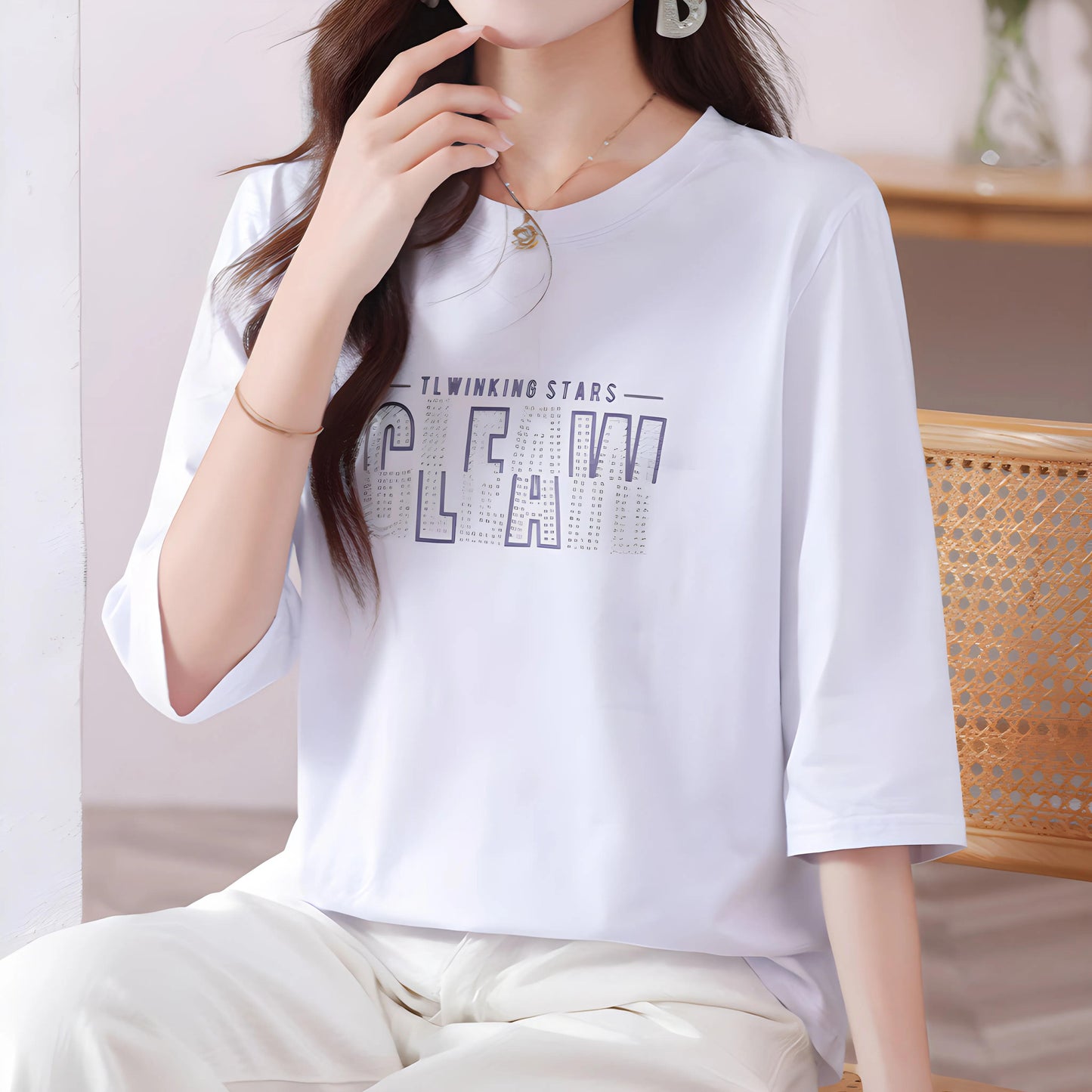 Lyra Glow Text Half Sleeve T-Shirt