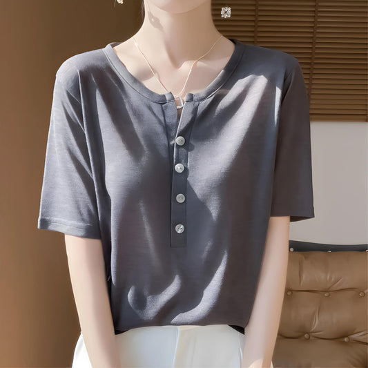Aline Shell Button T-Shirt