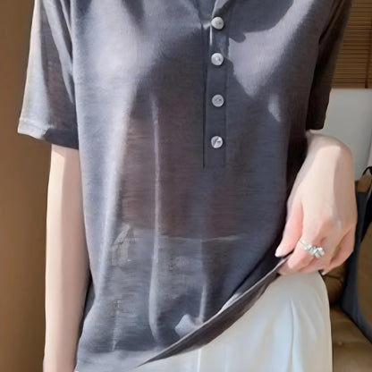 Aline Shell Button T-Shirt