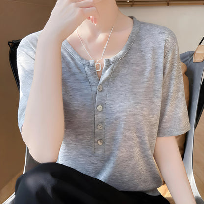 Aline Shell Button T-Shirt