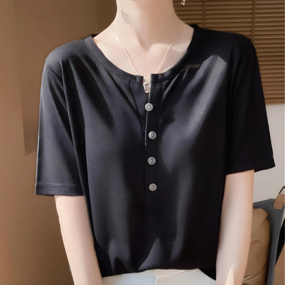 Aline Shell Button T-Shirt