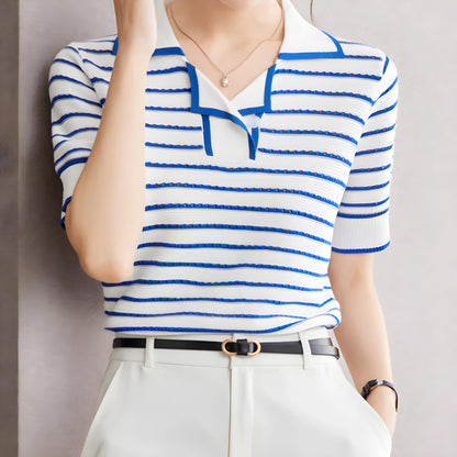 Mira Ease Stripe Polo T-Shirt