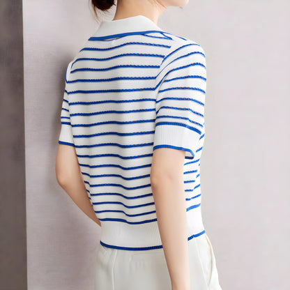 Mira Ease Stripe Polo T-Shirt
