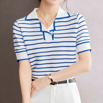 Mira Ease Stripe Polo T-Shirt