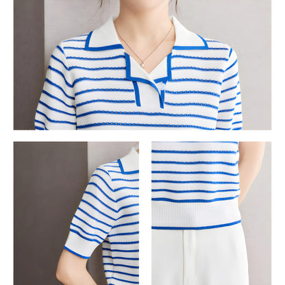 Mira Ease Stripe Polo T-Shirt