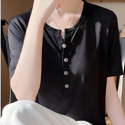 Aline Shell Button T-Shirt