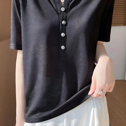 Aline Shell Button T-Shirt