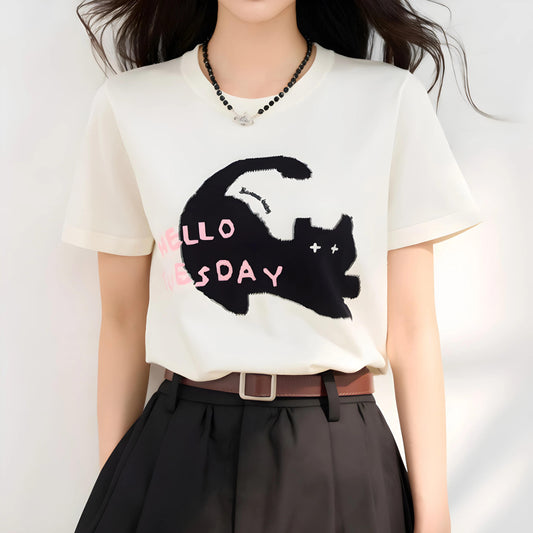 Nina Cat Mood Graphic T-Shirt