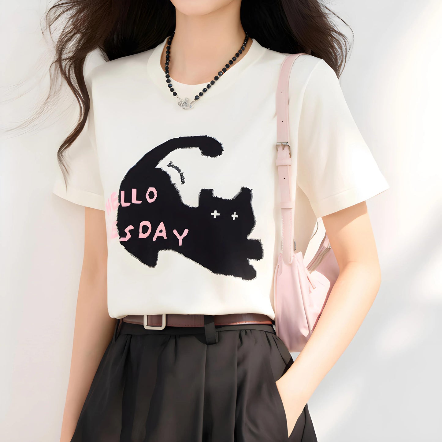 Nina Cat Mood Graphic T-Shirt