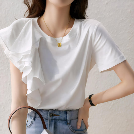 Estelle Ruffle One Shoulder T-shirt