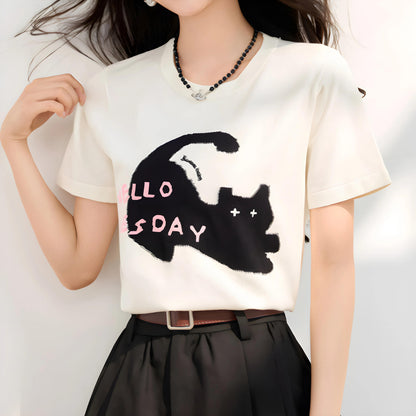 Nina Cat Mood Graphic T-Shirt