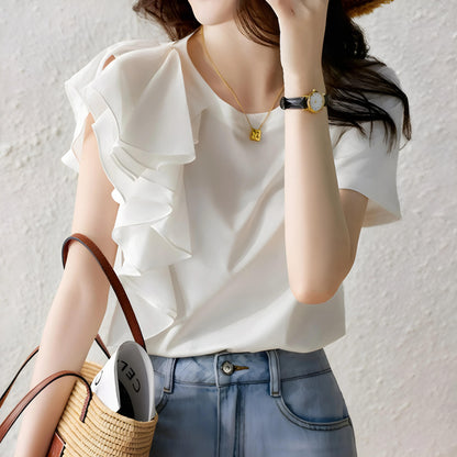 Estelle Ruffle One Shoulder T-shirt