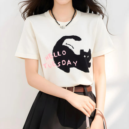 Nina Cat Mood Graphic T-Shirt