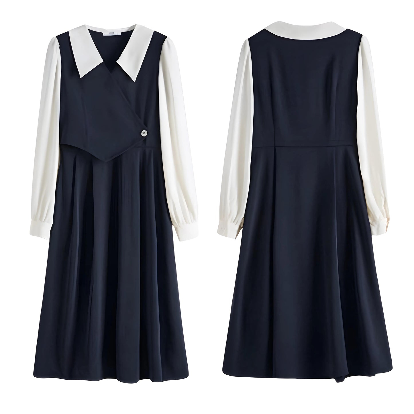 Mina Contrast Panel Midi Dress