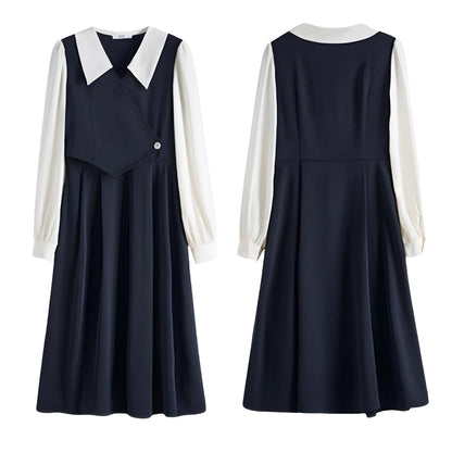 Mina Contrast Panel Midi Dress