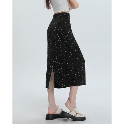 Eloise Dot Slit Midi Skirt