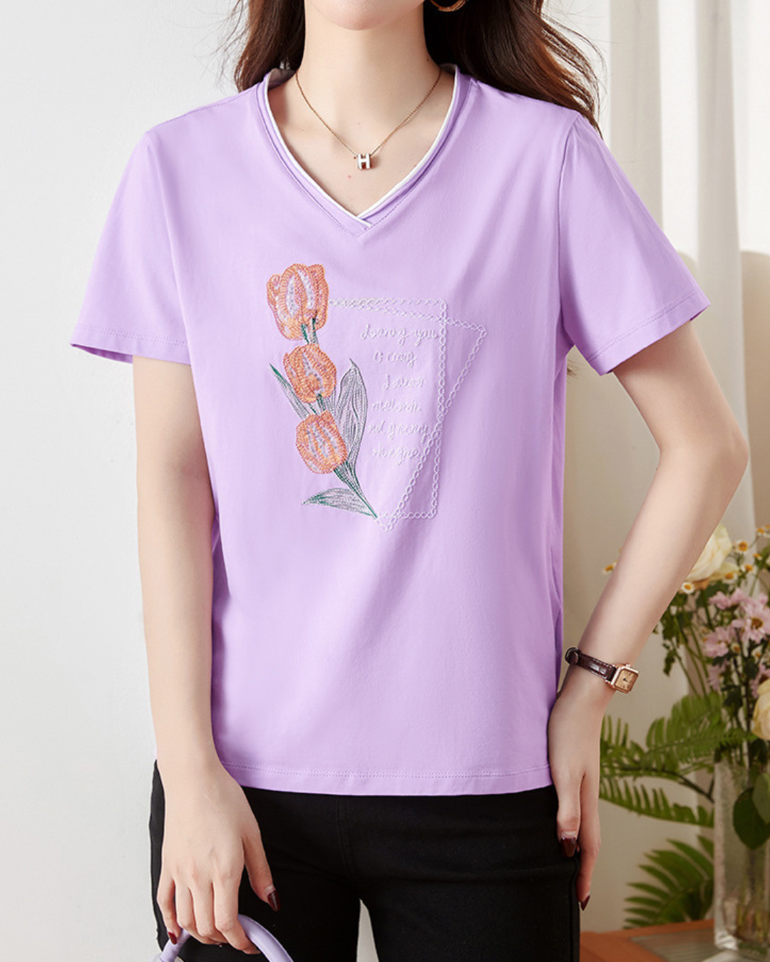 Lynette Bloom Note Cotton T-Shirt
