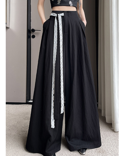 Mira Lace Tie Wide Trousers