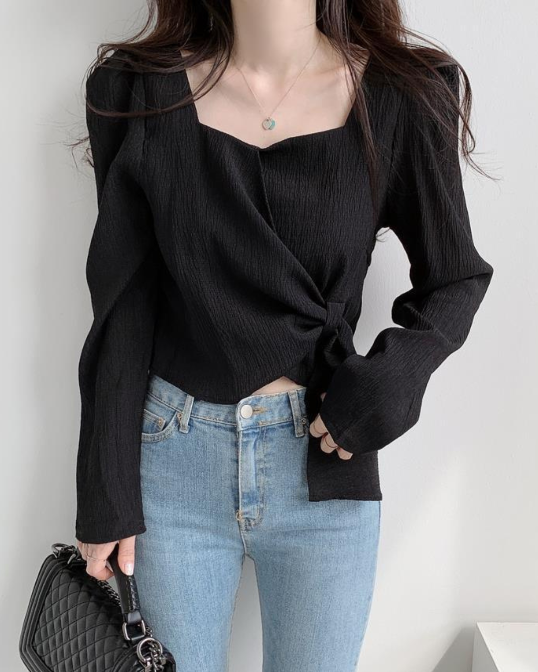 Celine Drape Waist Tie Blouse