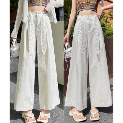 Liora Lace Bow Cotton Trousers