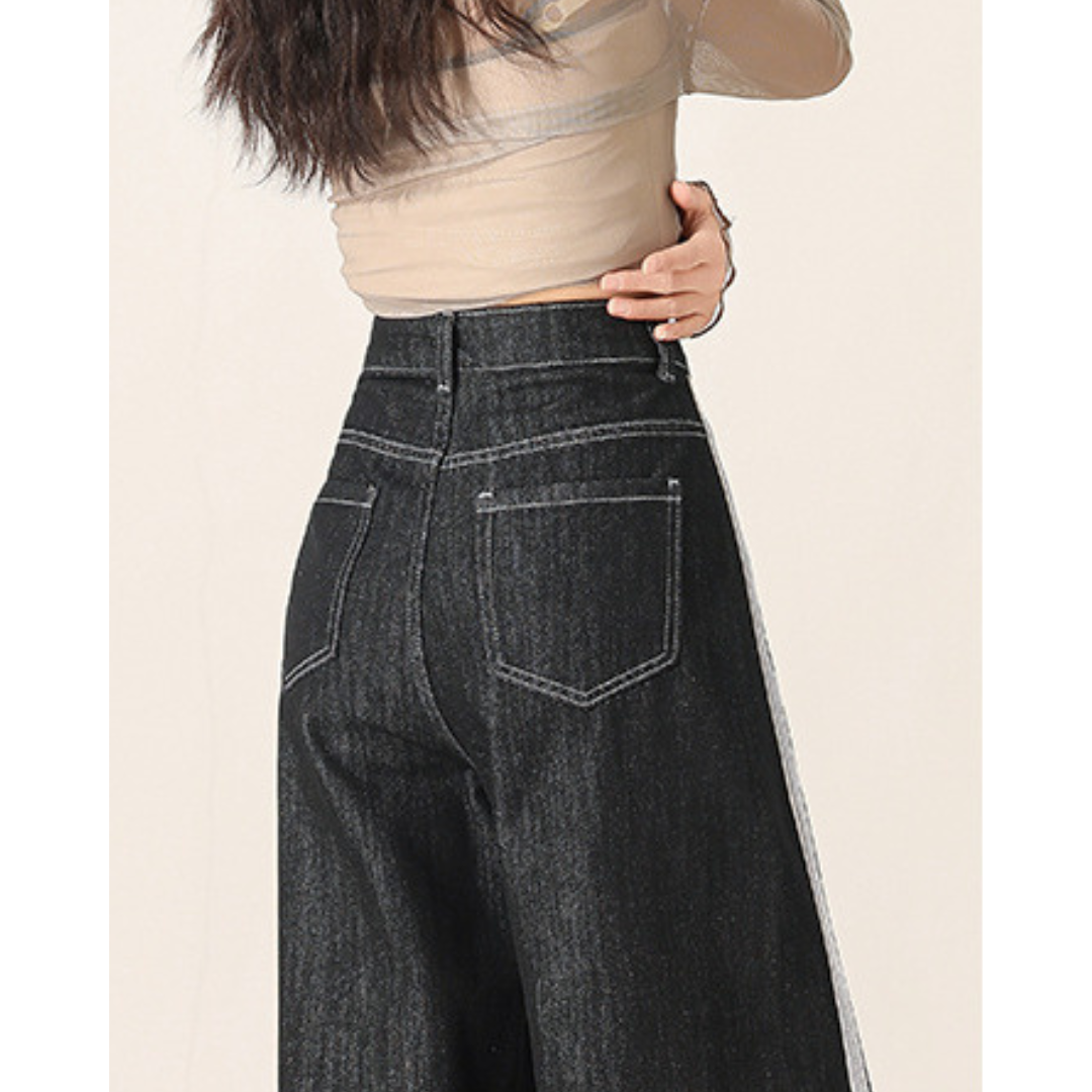 Freya Contrast Line Denim Trousers