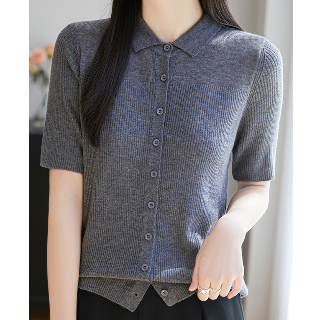 Irene Soft Rib Collar Knit