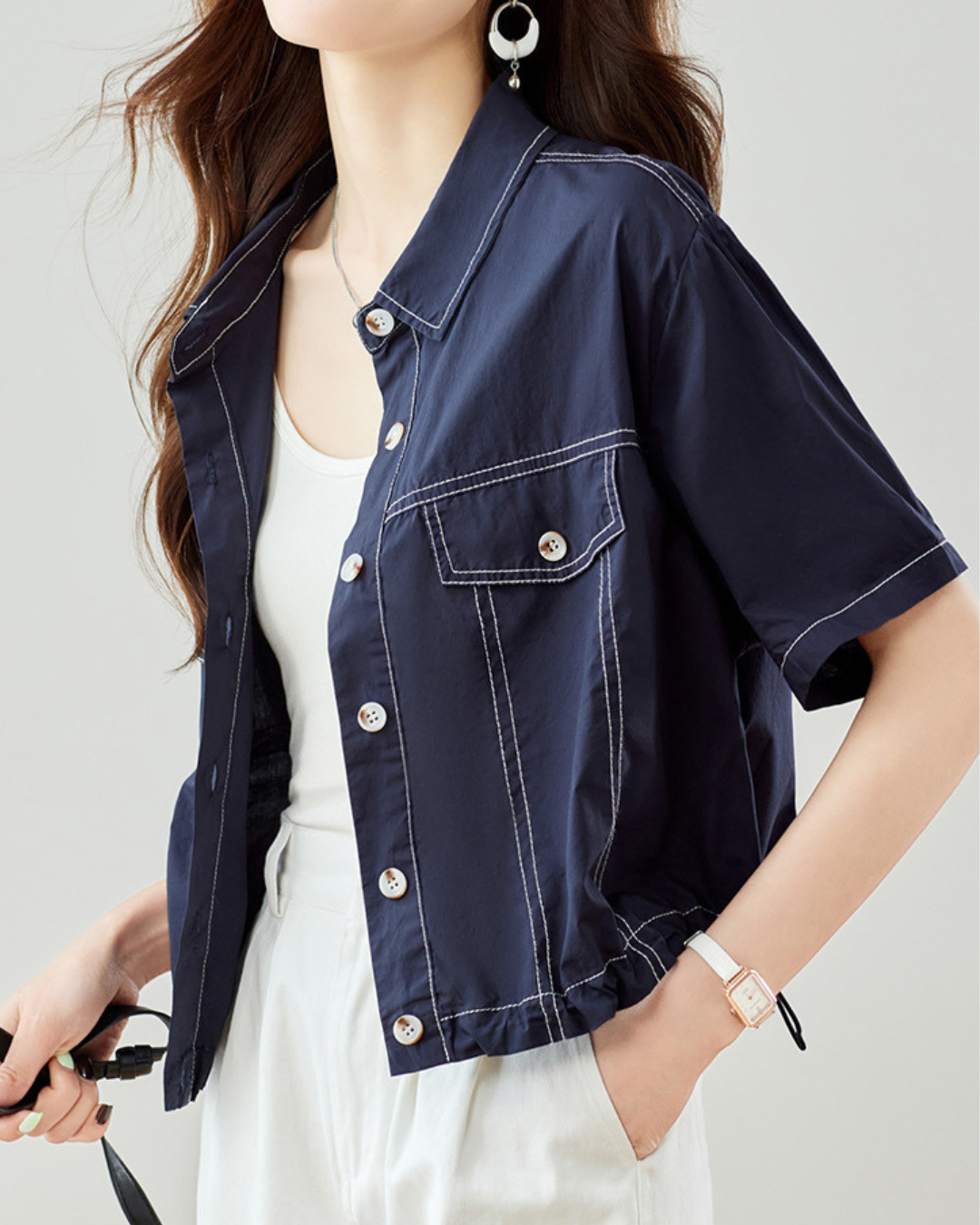 Vera Clean Utility Crop Shirt