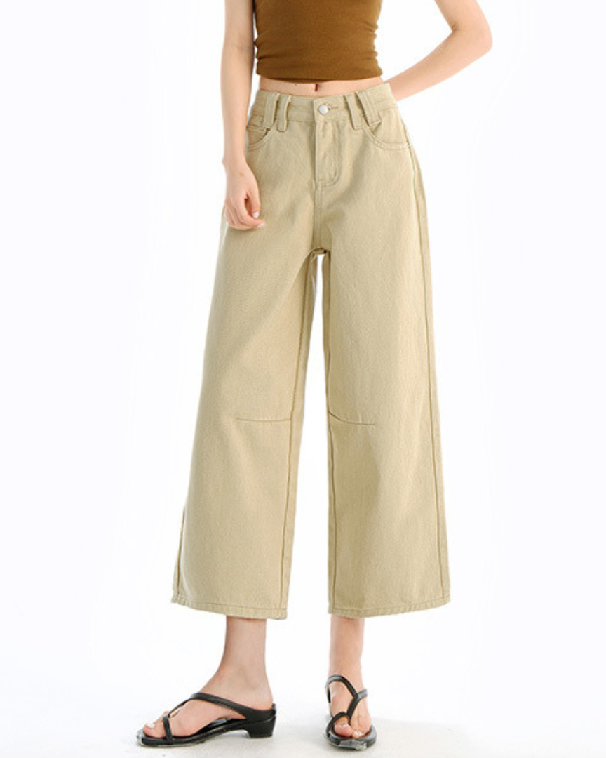 Elara Ease Wide Crop Jeans