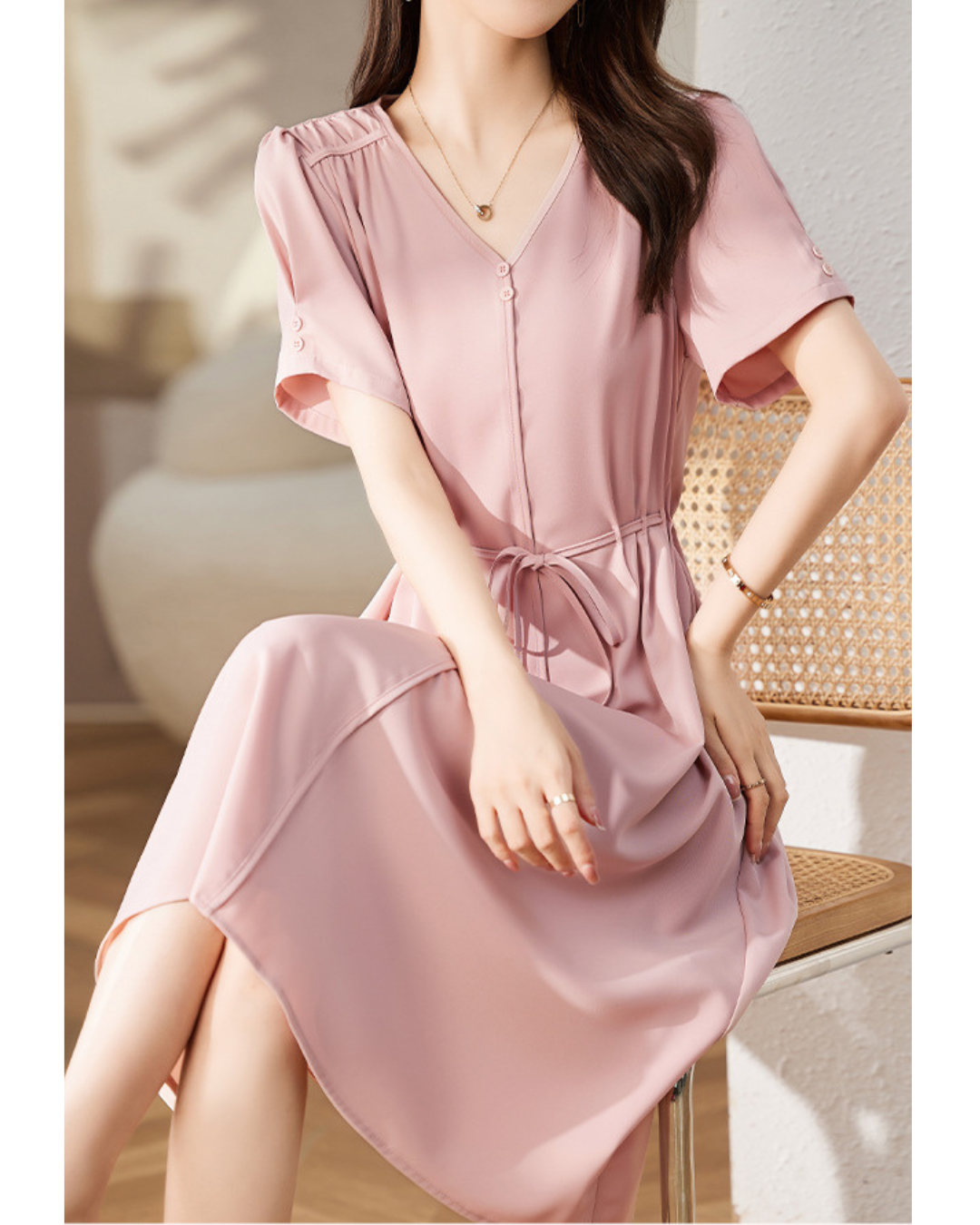 Lina Flow Waist Tie Dress