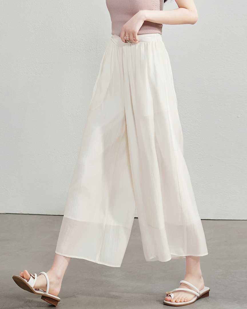 Serene Drape Chiffon Wide Pants
