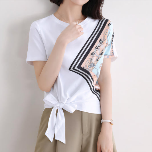 Marin Silk Trim Tie T-Shirt
