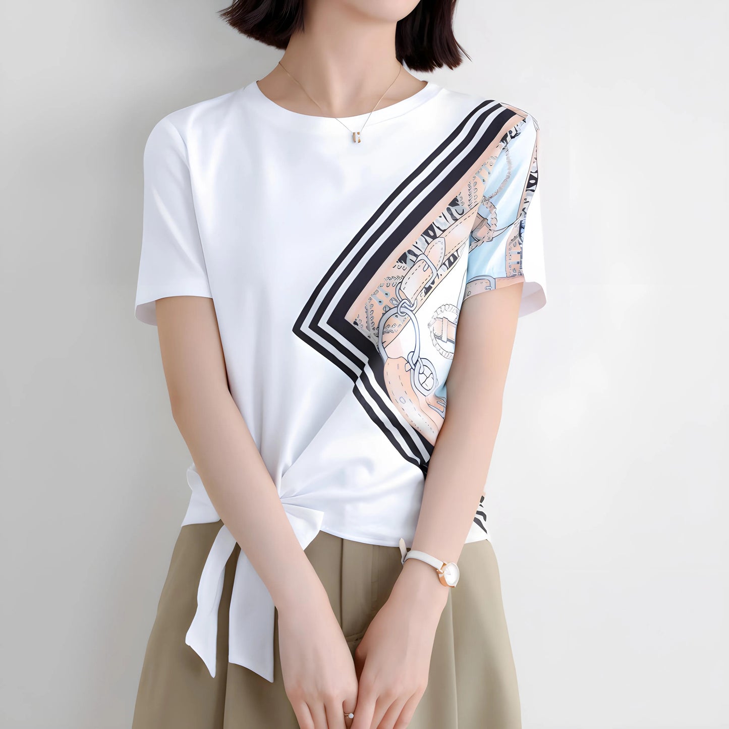 Marin Silk Trim Tie T-Shirt