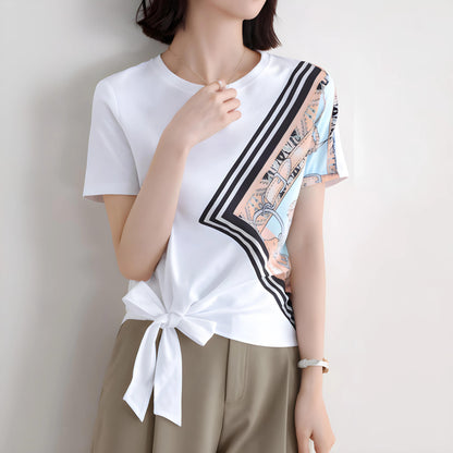 Marin Silk Trim Tie T-Shirt