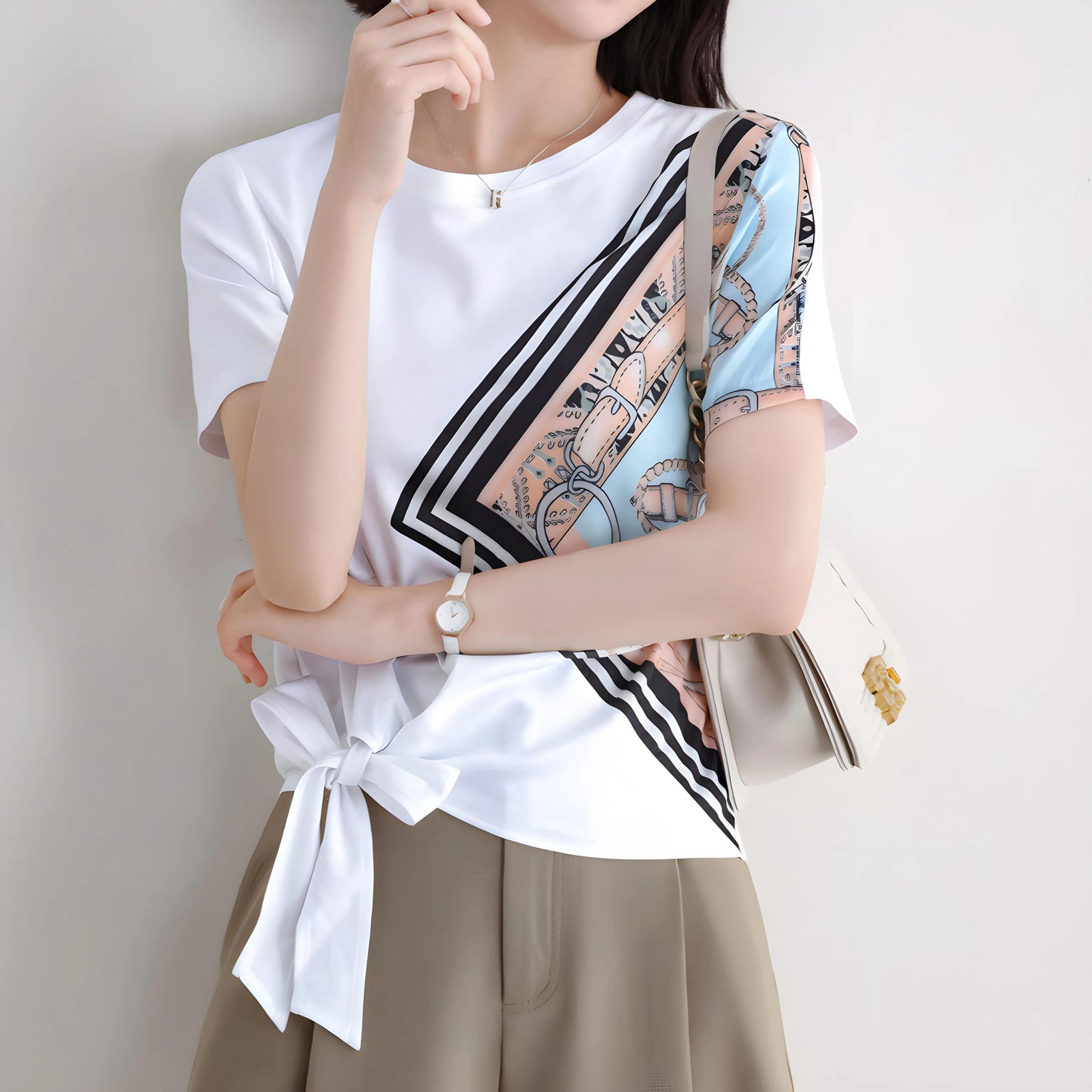 Marin Silk Trim Tie T-Shirt